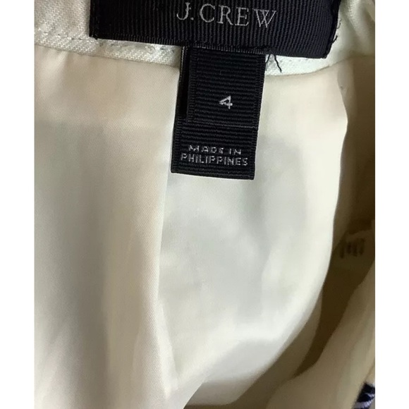 J Crew Sz 4 Navy Trellis A-Line Skirt Cotton Polyester Preppy Business Casual - Picture 5 of 6